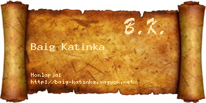 Baig Katinka névjegykártya